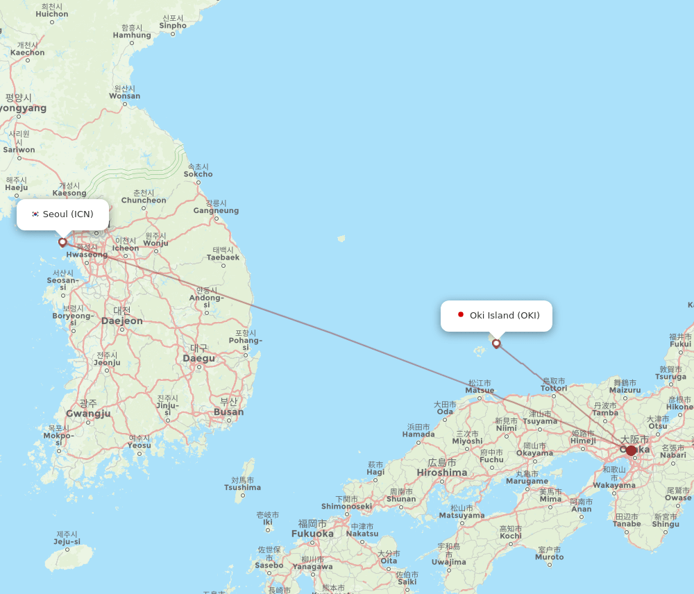 OKI-ICN flight routes