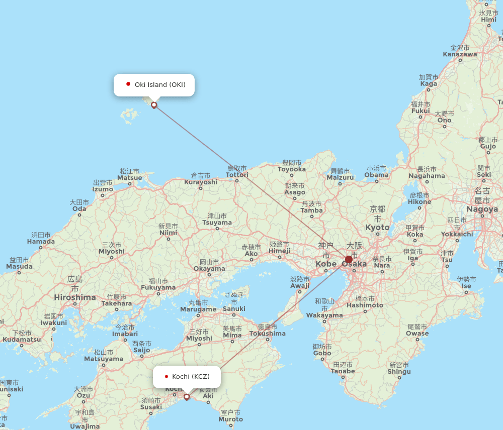 OKI-KCZ flight routes