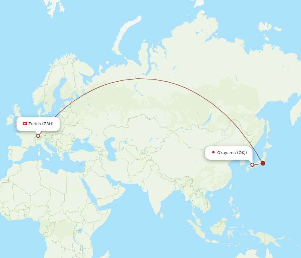 OKJ-ZRH flight routes