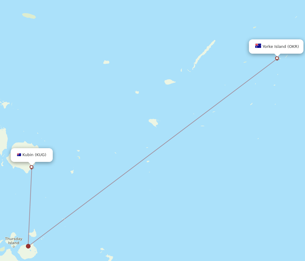 OKR-KUG flight routes