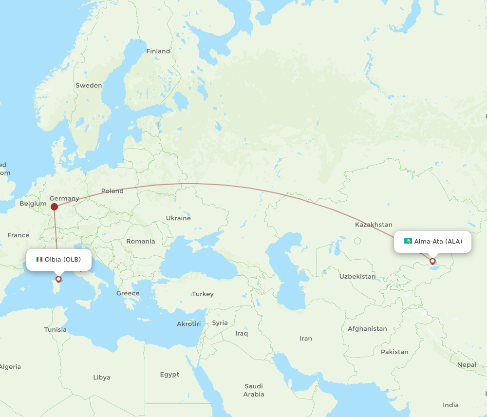 OLB-ALA flight routes