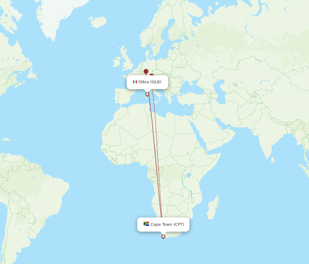 OLB-CPT flight routes