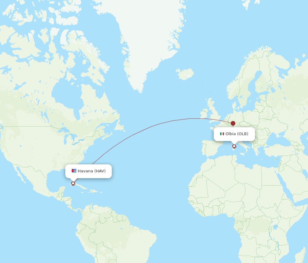 OLB-HAV flight routes