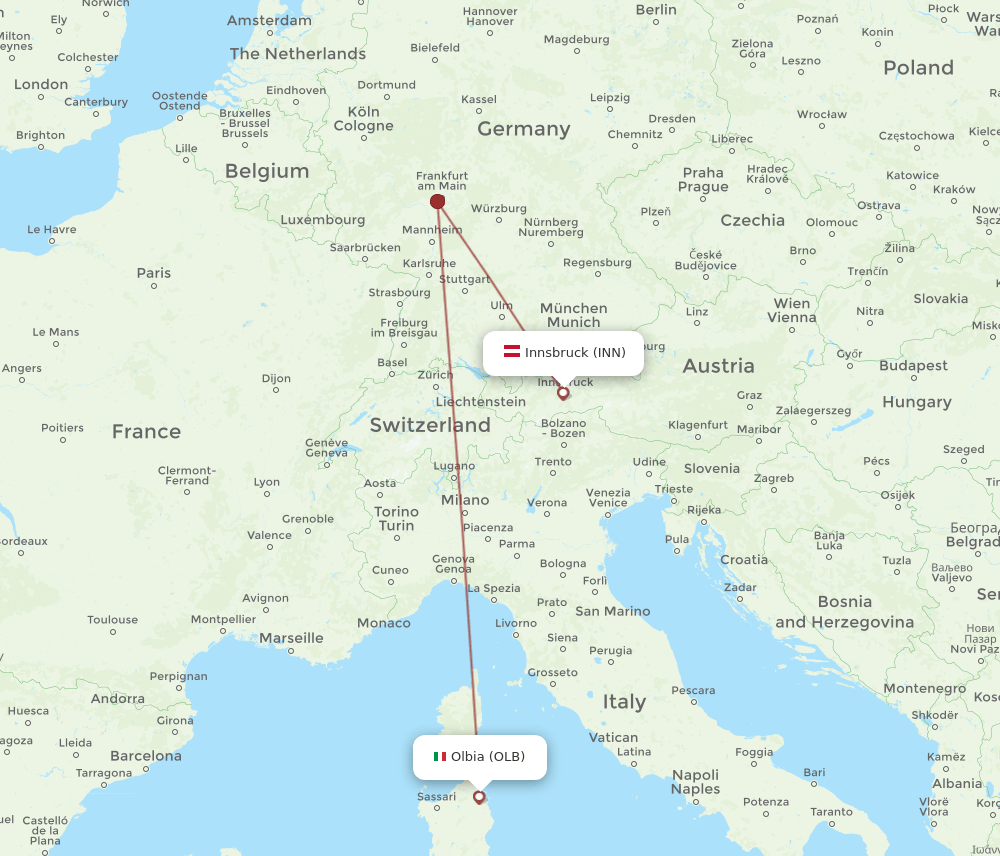 OLB-INN flight routes