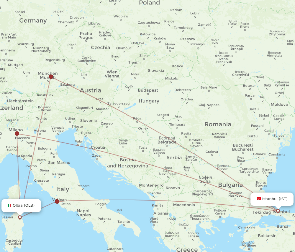 OLB-IST flight routes