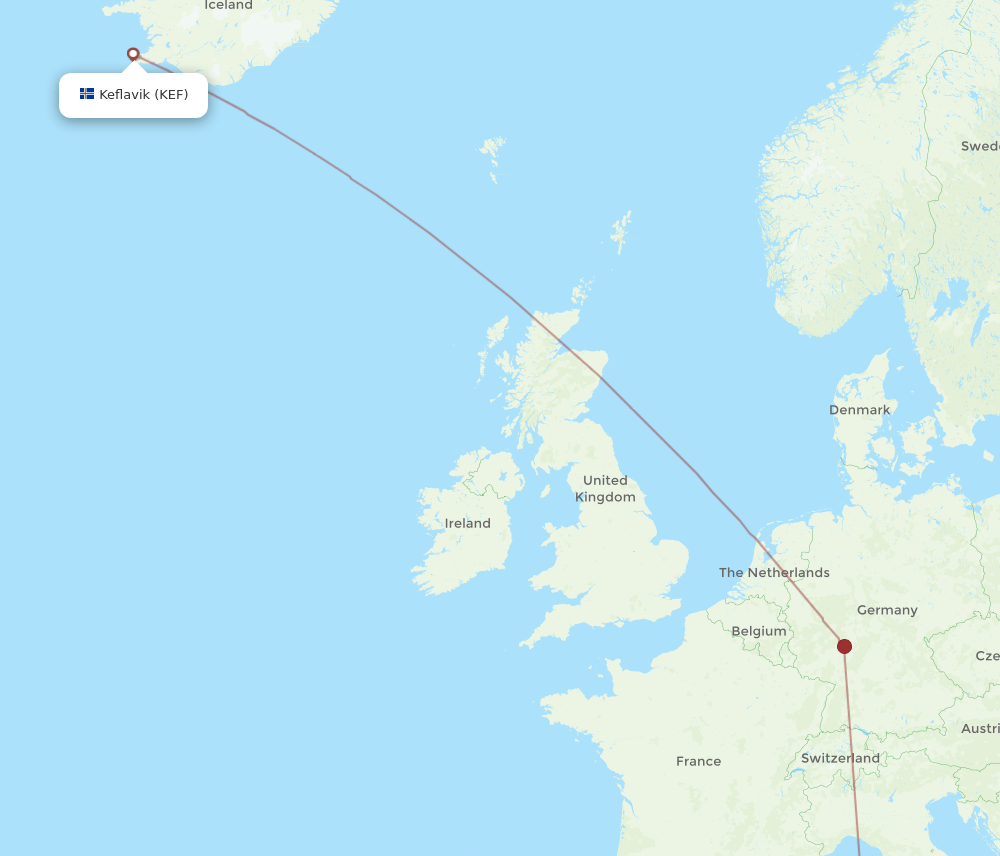 OLB-KEF flight routes