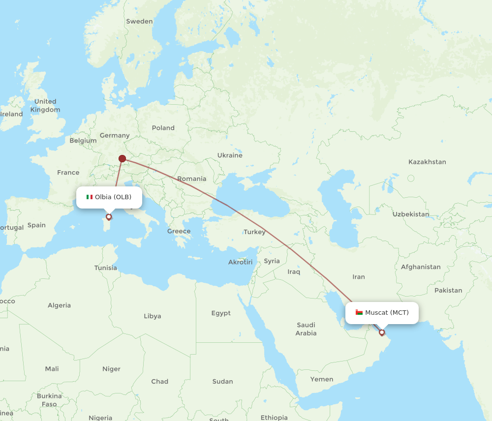 OLB-MCT flight routes