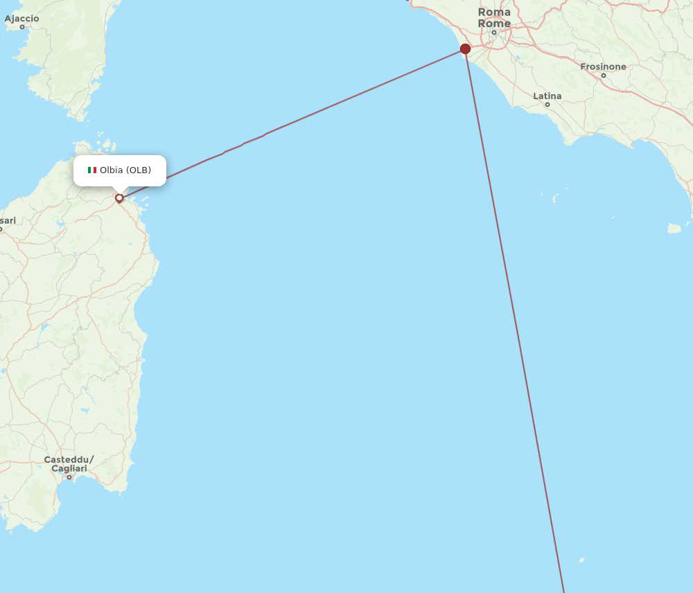 OLB to PMO flights and routes map