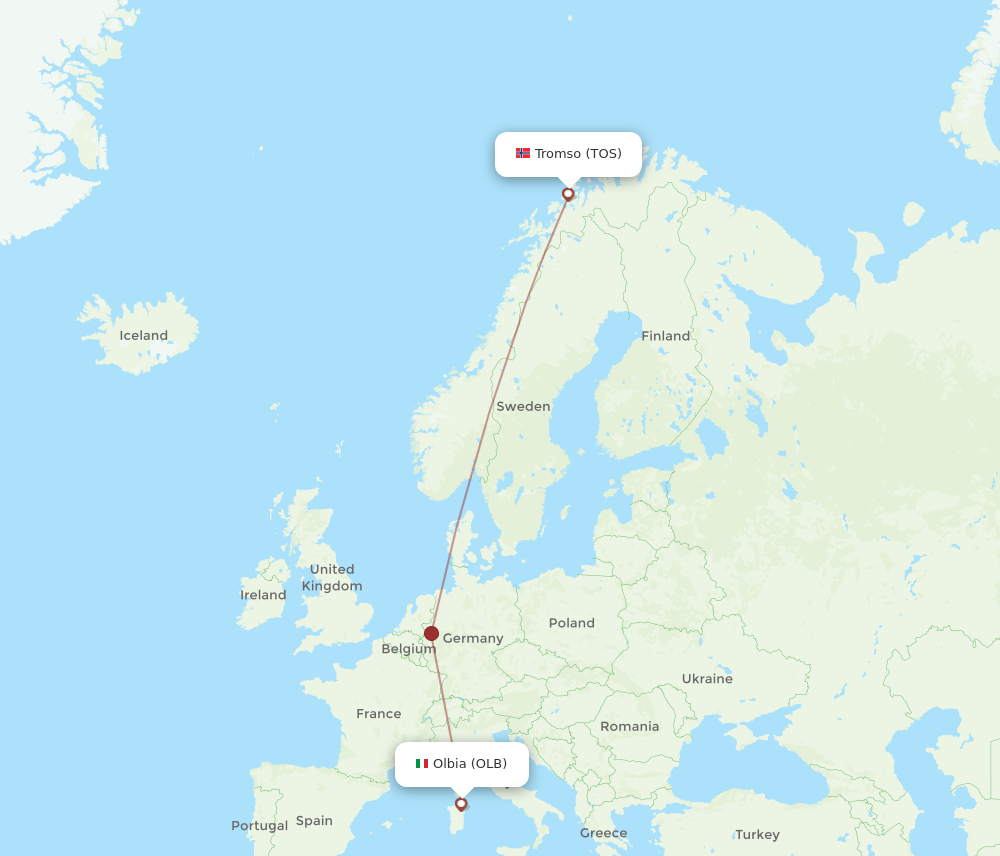 OLB-TOS flight routes