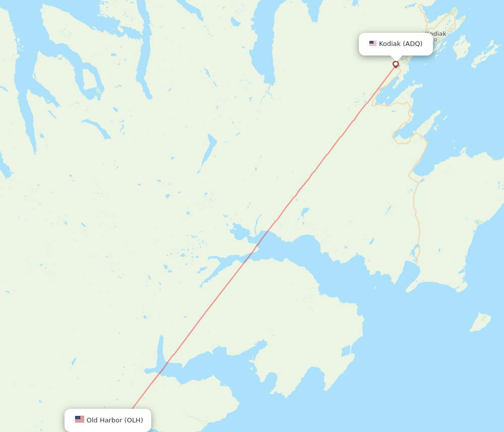 OLH to ADQ flights and routes map