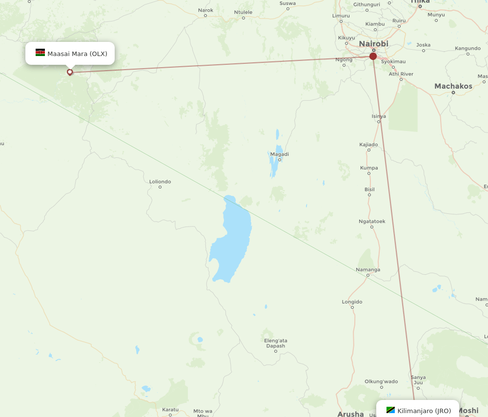 OLX-JRO flight routes