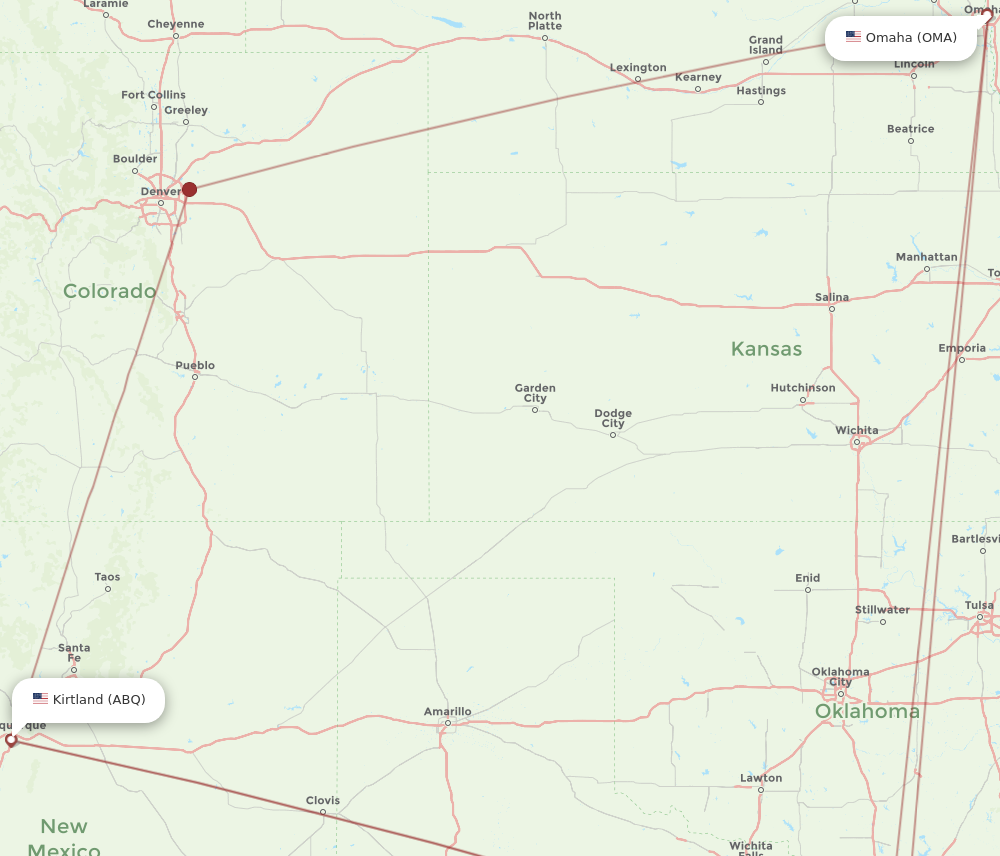 OMA to ABQ flights and routes map