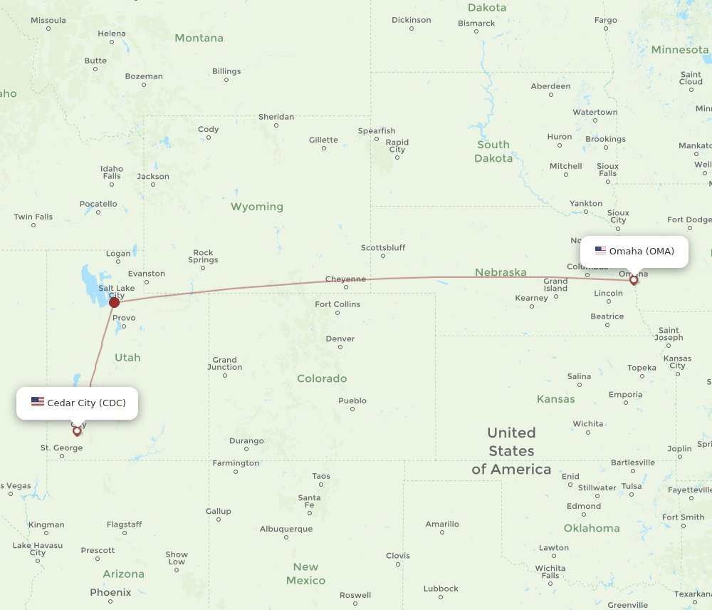 OMA-CDC flight routes