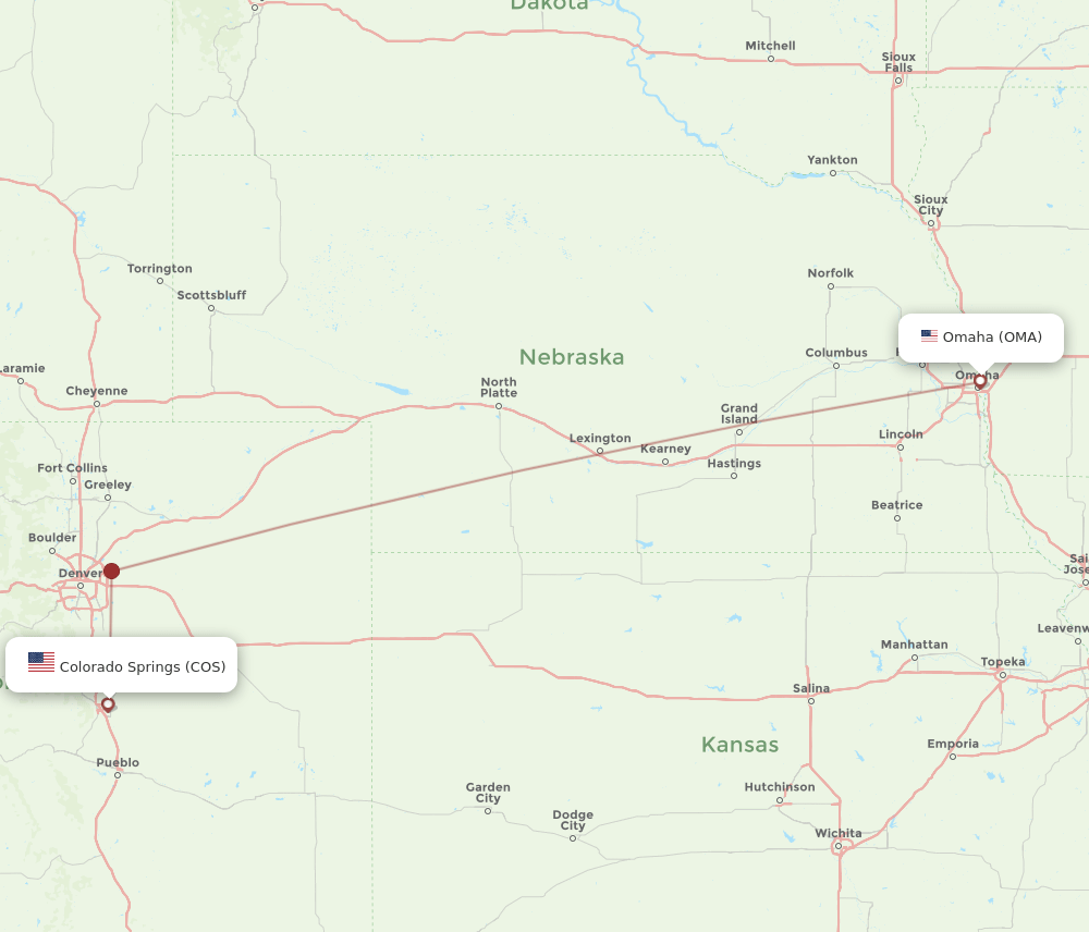 OMA-COS flight routes
