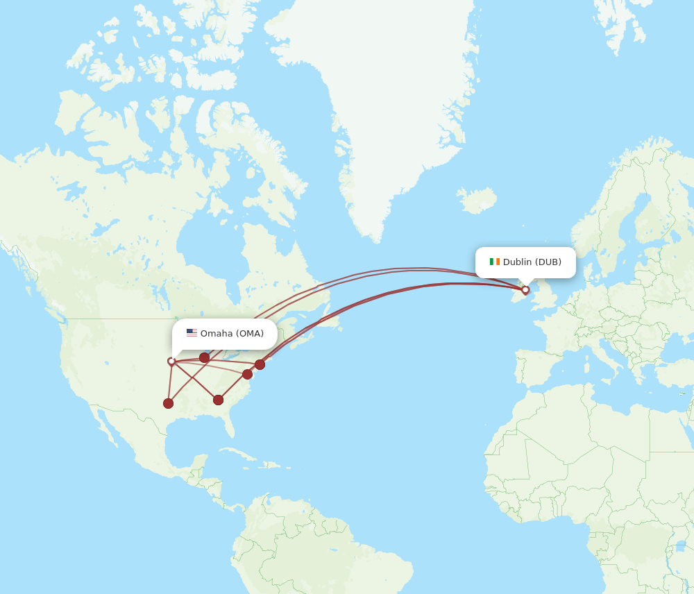 OMA-DUB flight routes