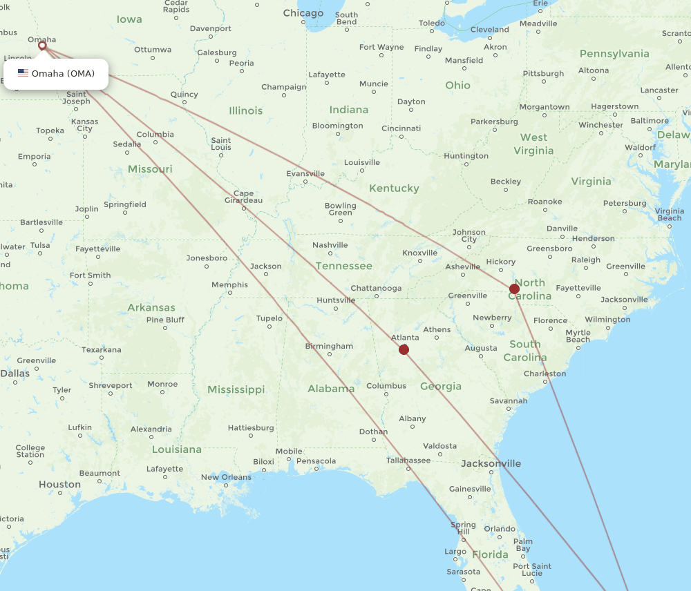 OMA-ELH flight routes