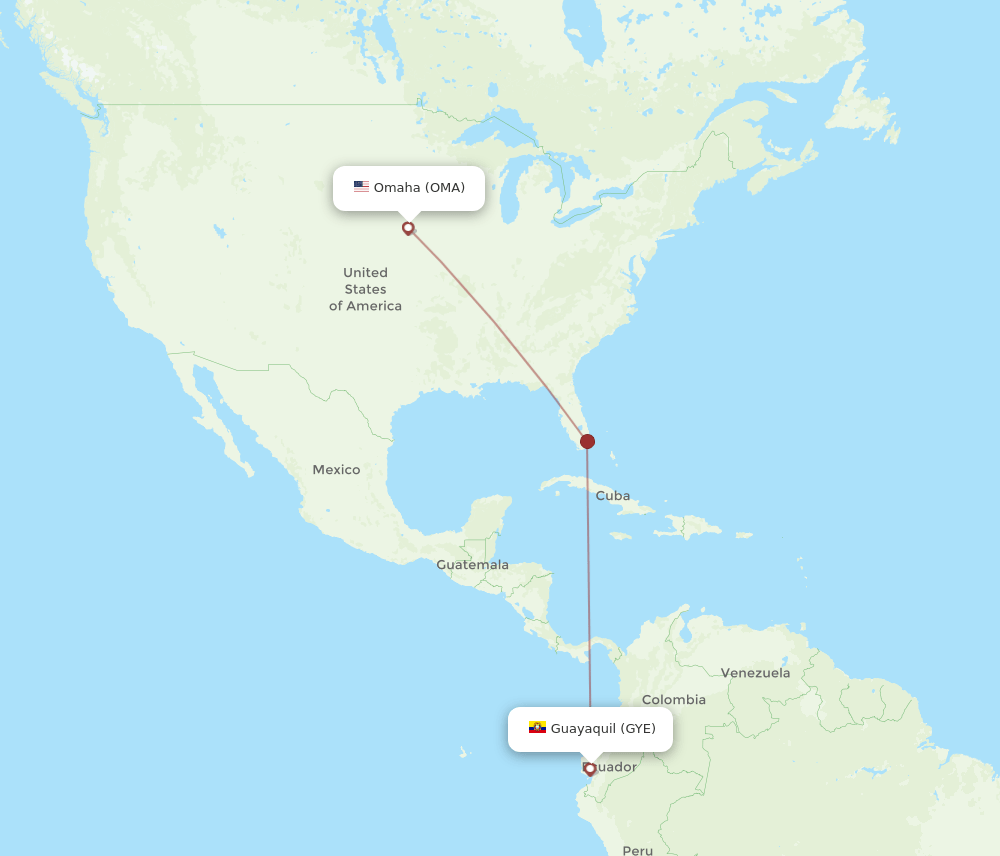 OMA-GYE flight routes