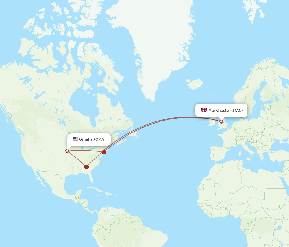 OMA-MAN flight routes
