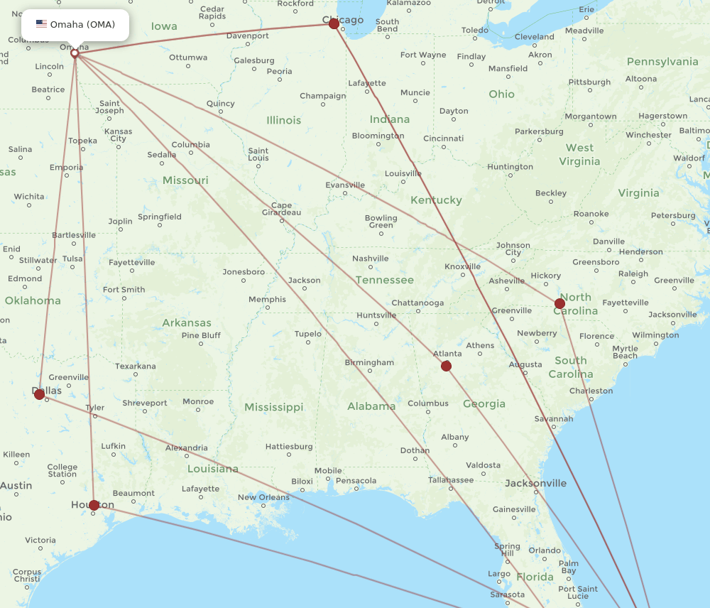 OMA-NAS flight routes