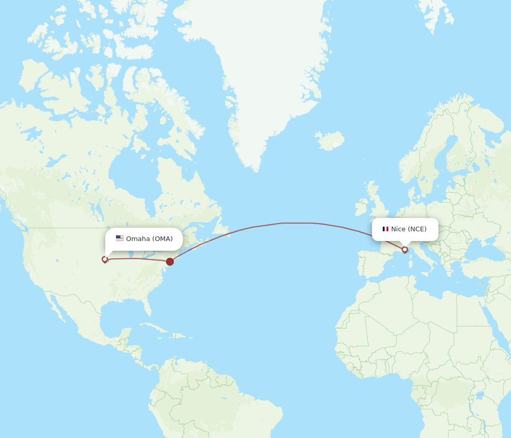 OMA-NCE flight routes