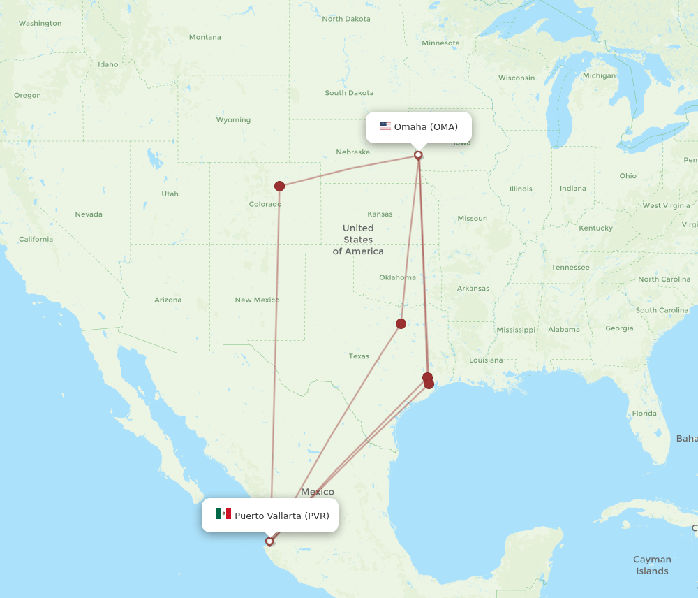 OMA-PVR flight routes