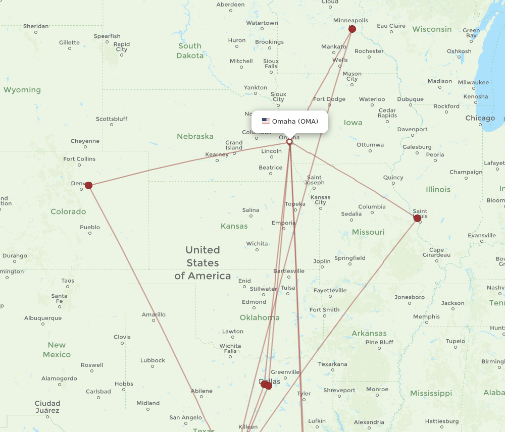 OMA-SAT flight routes
