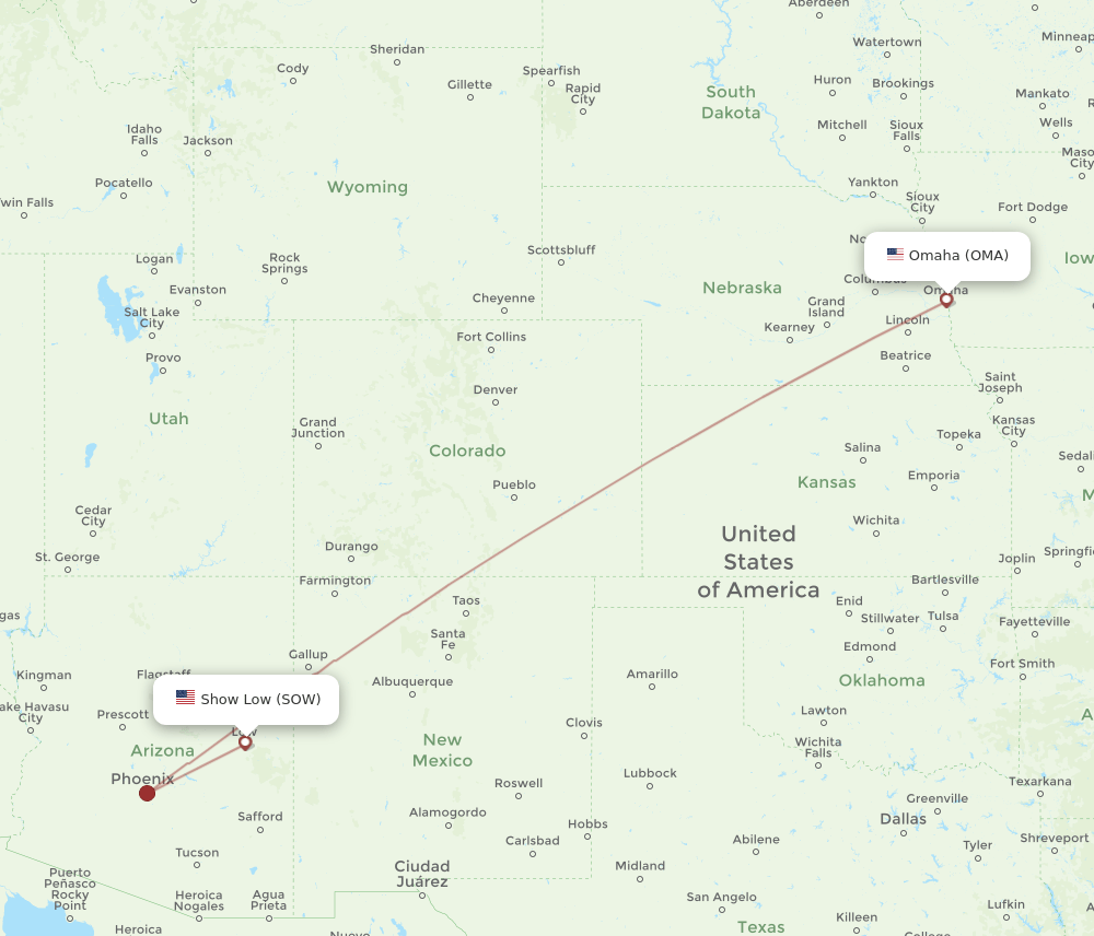 OMA-SOW flight routes