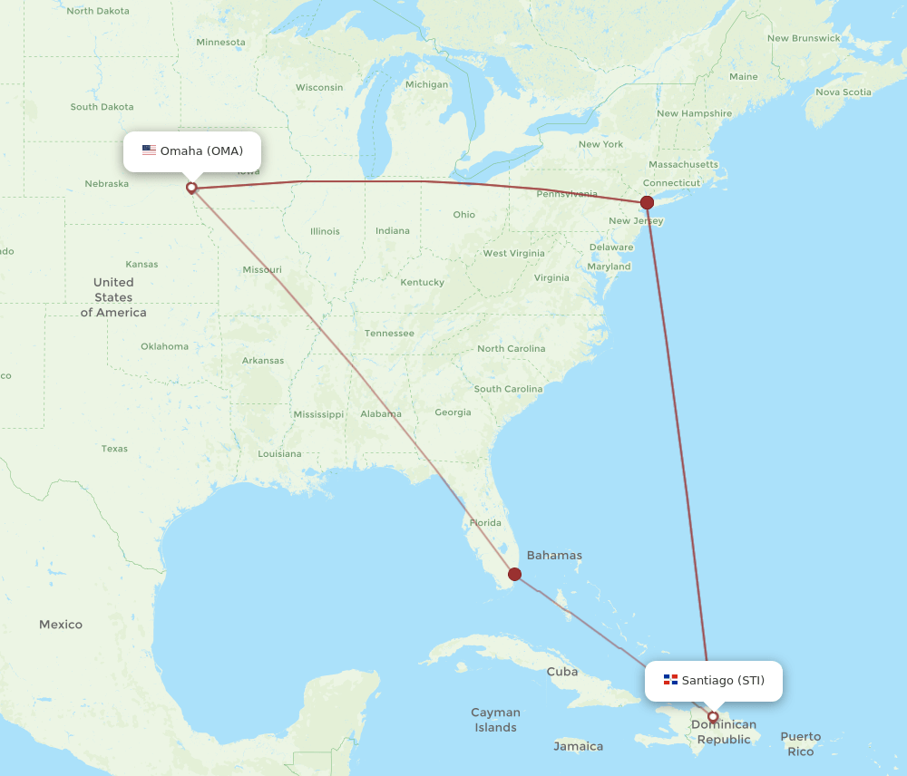 OMA-STI flight routes