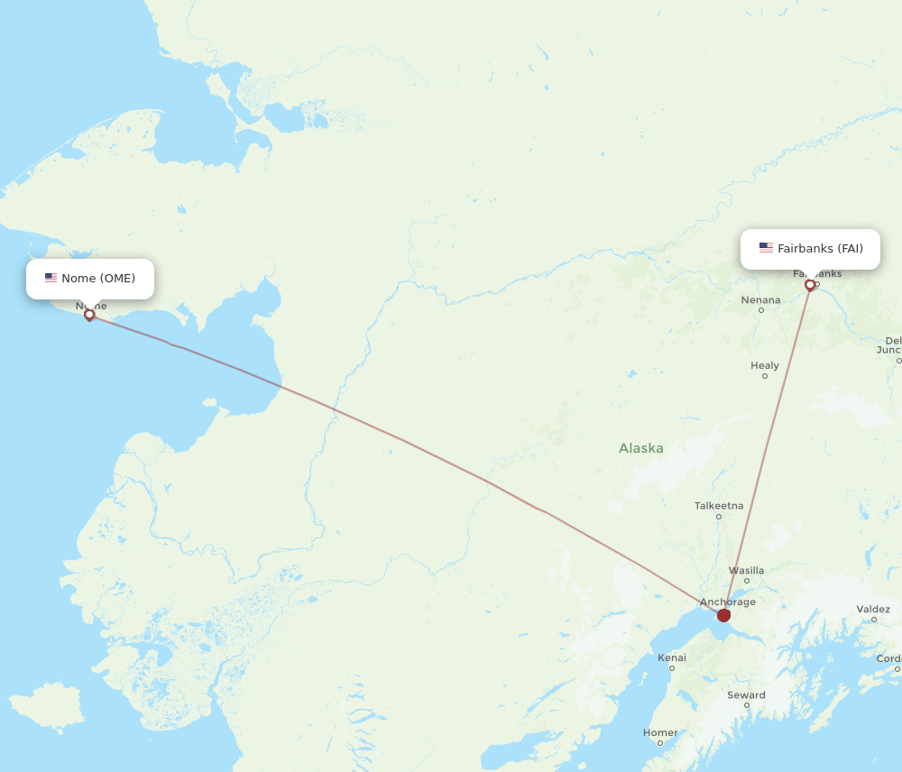 OME-FAI flight routes