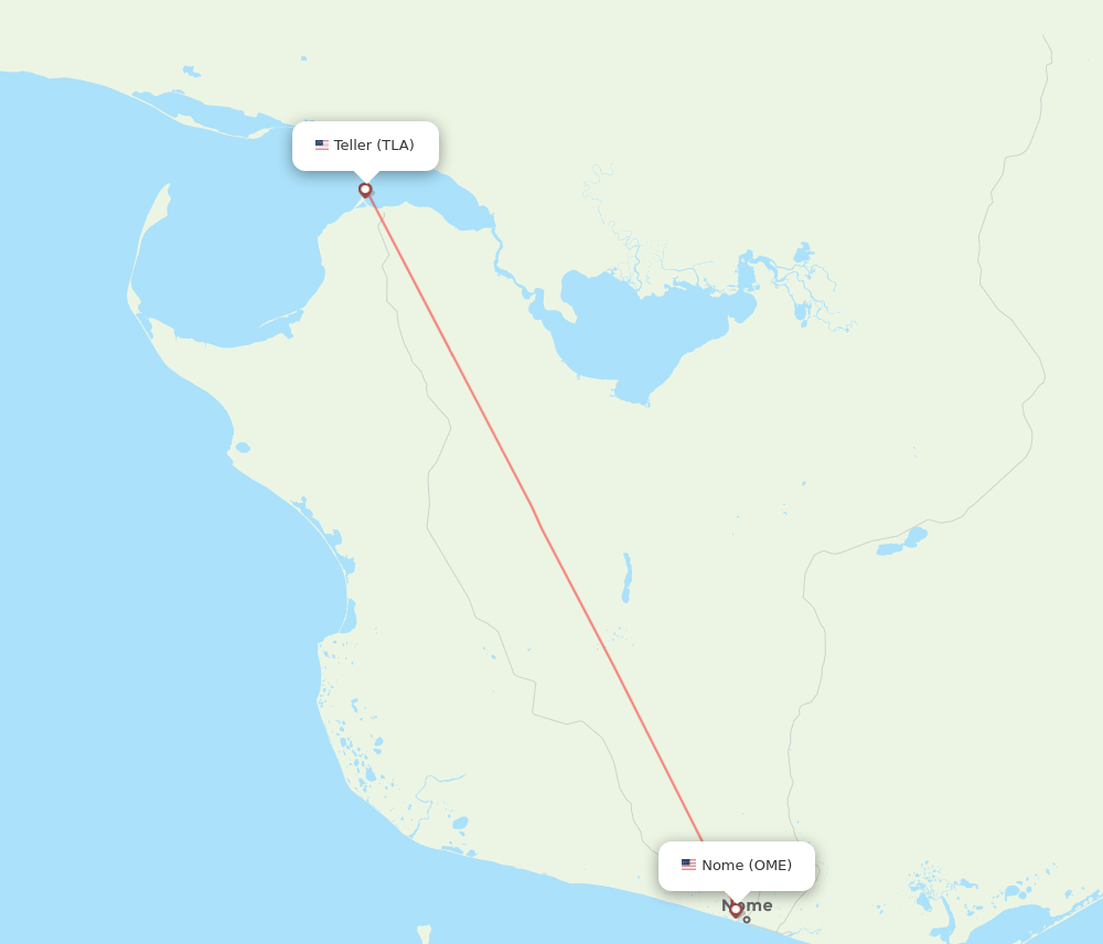 Nome - Teller route map and flight paths