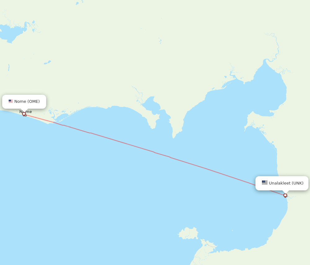 OME to UNK flights and routes map