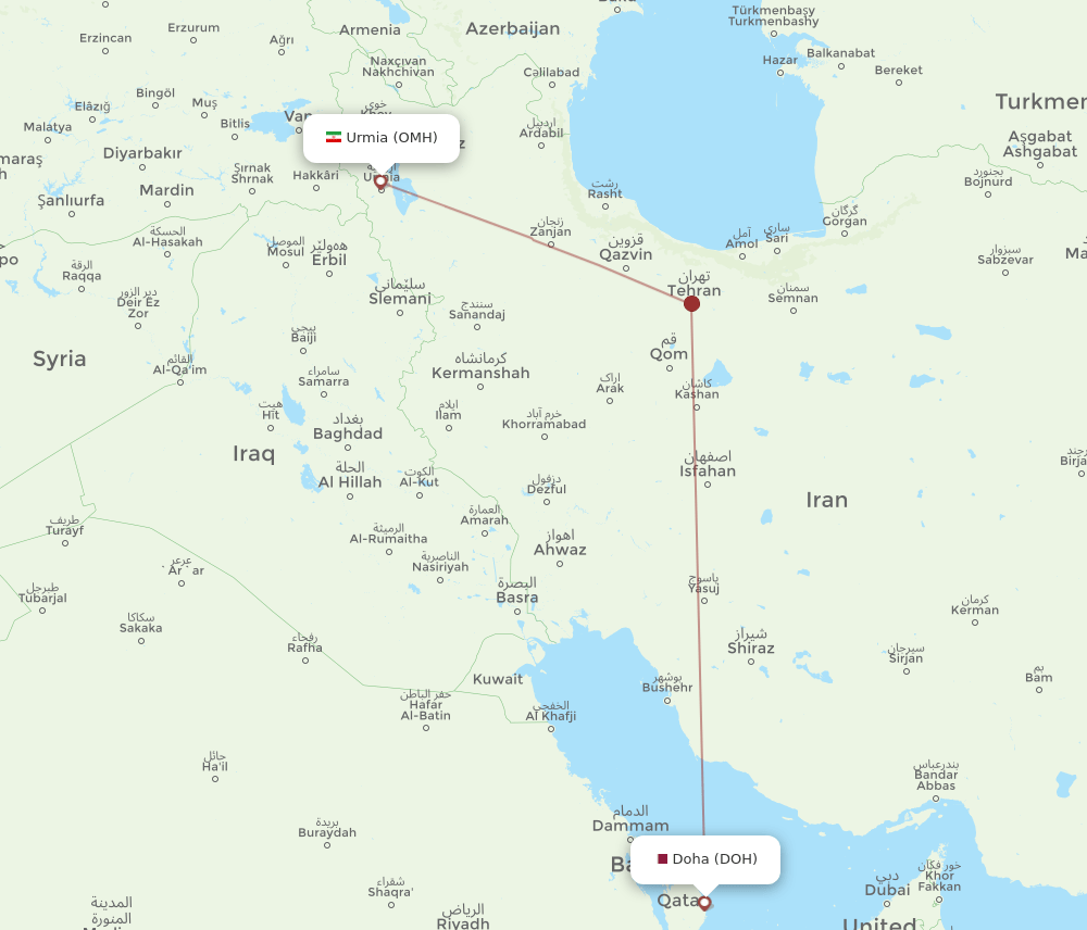 OMH-DOH flight routes