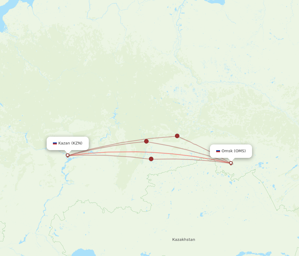 OMS-KZN flight routes