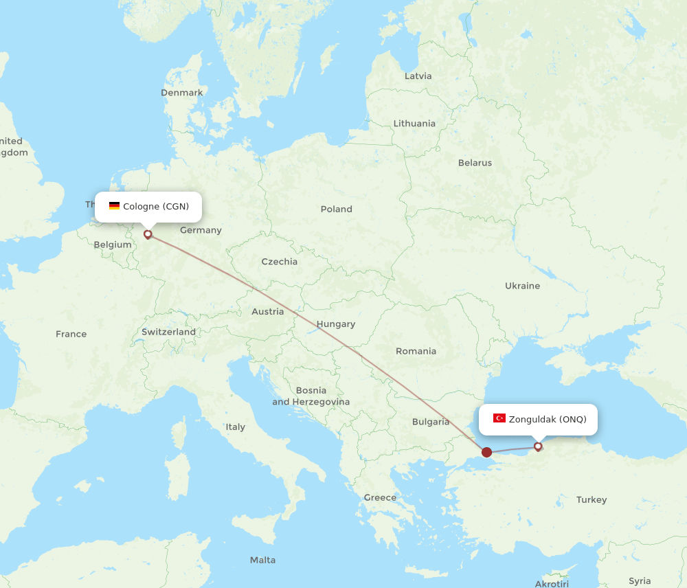 ONQ-CGN flight routes