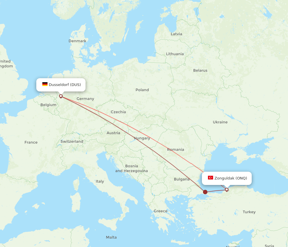 ONQ-DUS flight routes