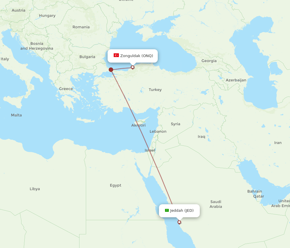 ONQ-JED flight routes