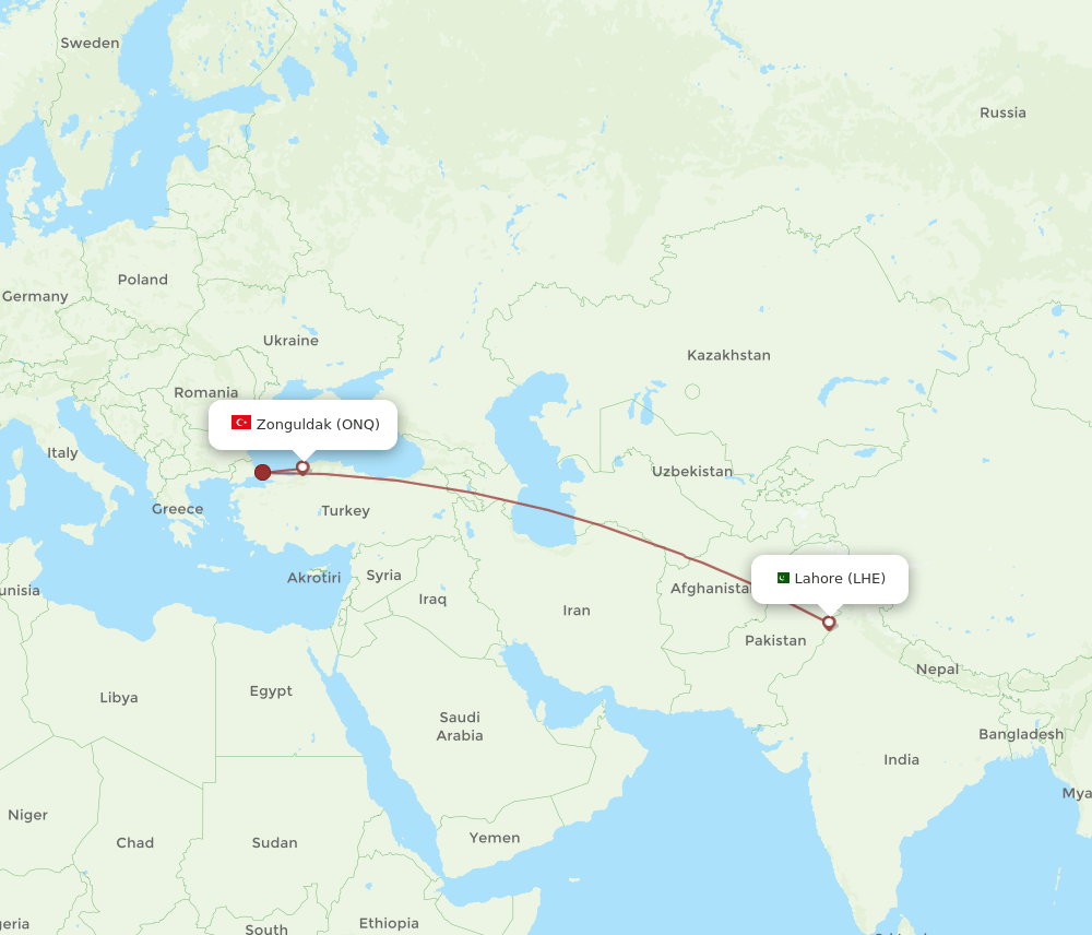 ONQ-LHE flight routes