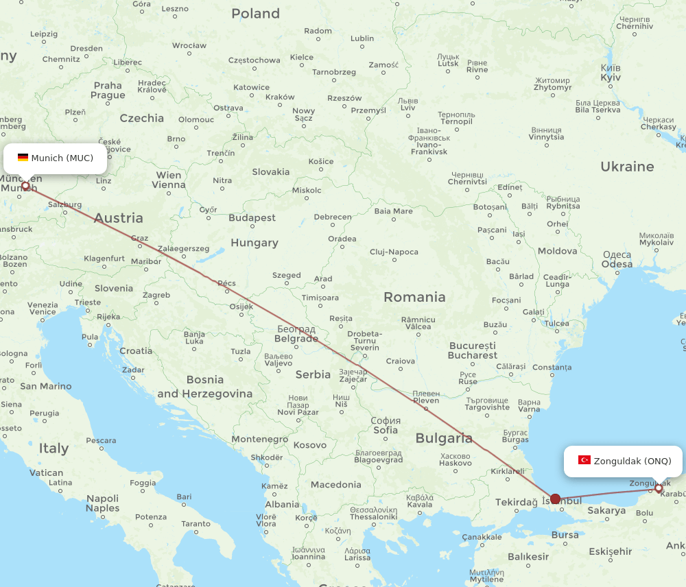 ONQ-MUC flight routes