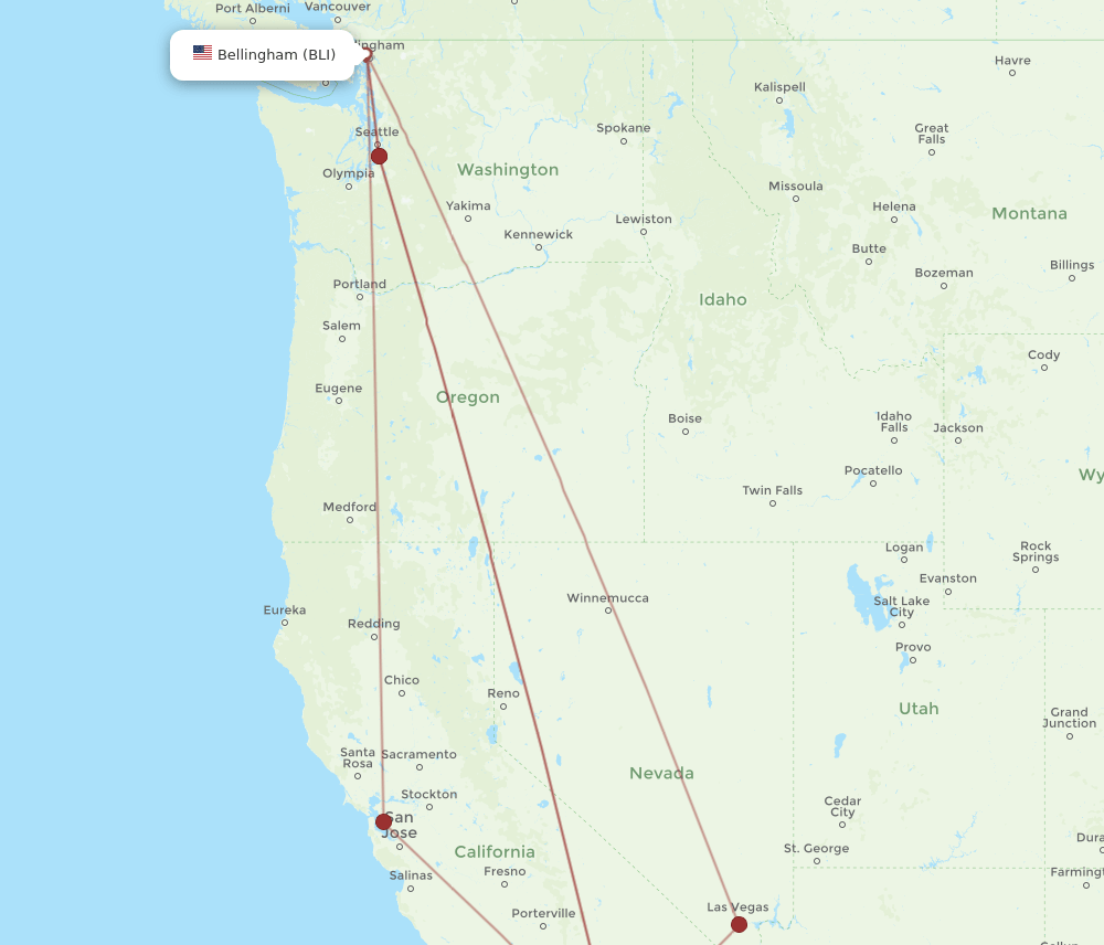 ONT-BLI flight routes