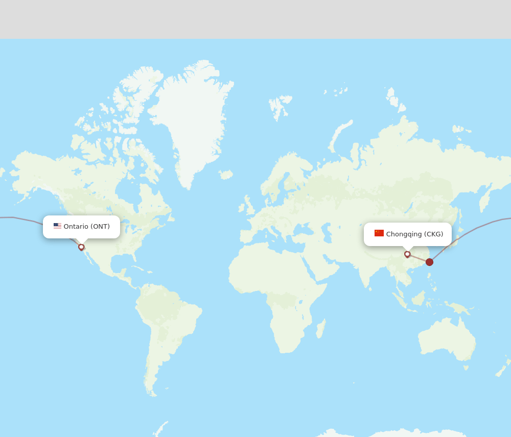 ONT-CKG flight routes