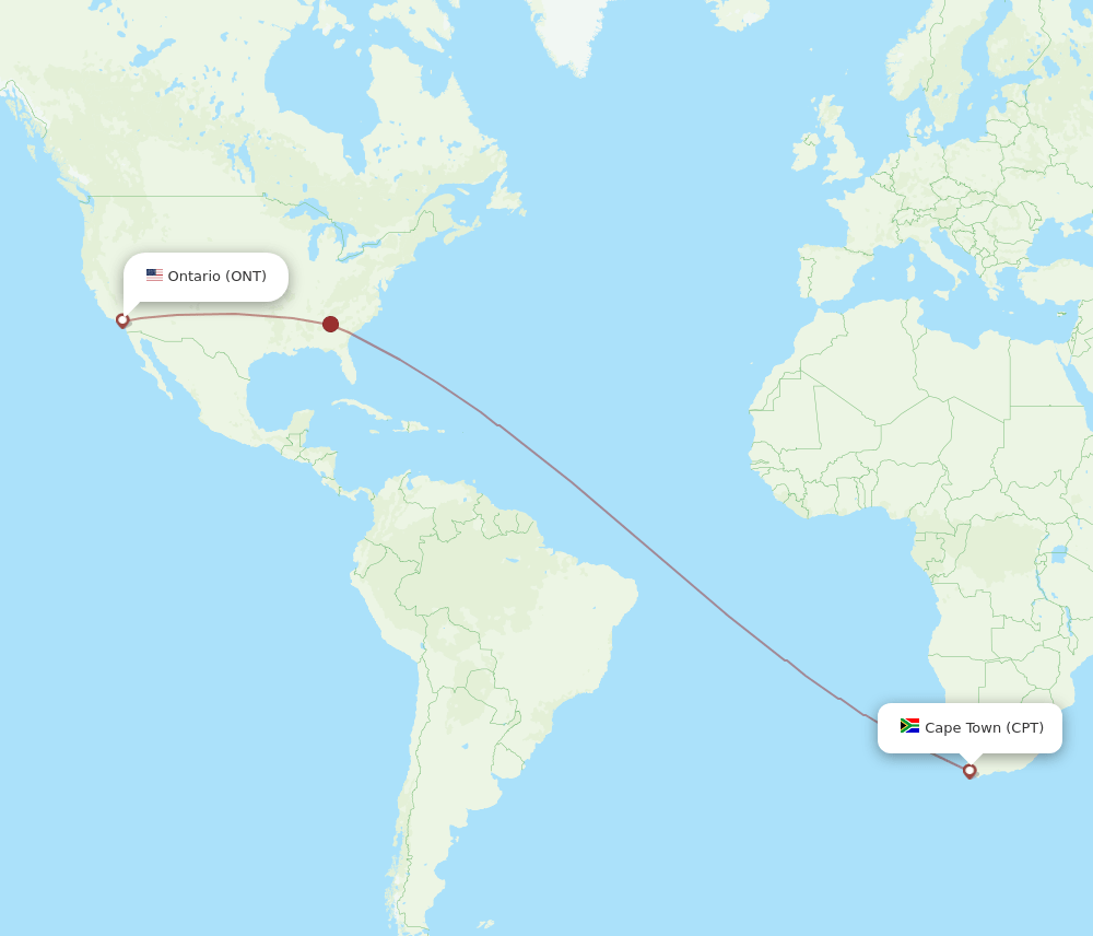ONT-CPT flight routes