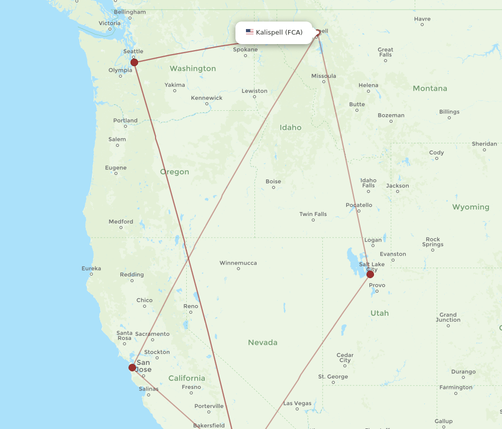 ONT-FCA flight routes