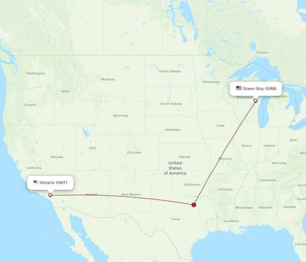ONT-GRB flight routes