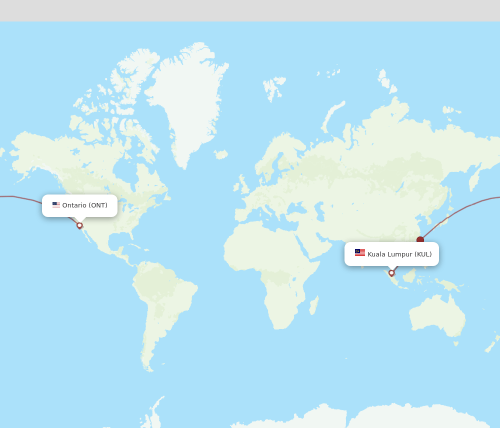 ONT-KUL flight routes