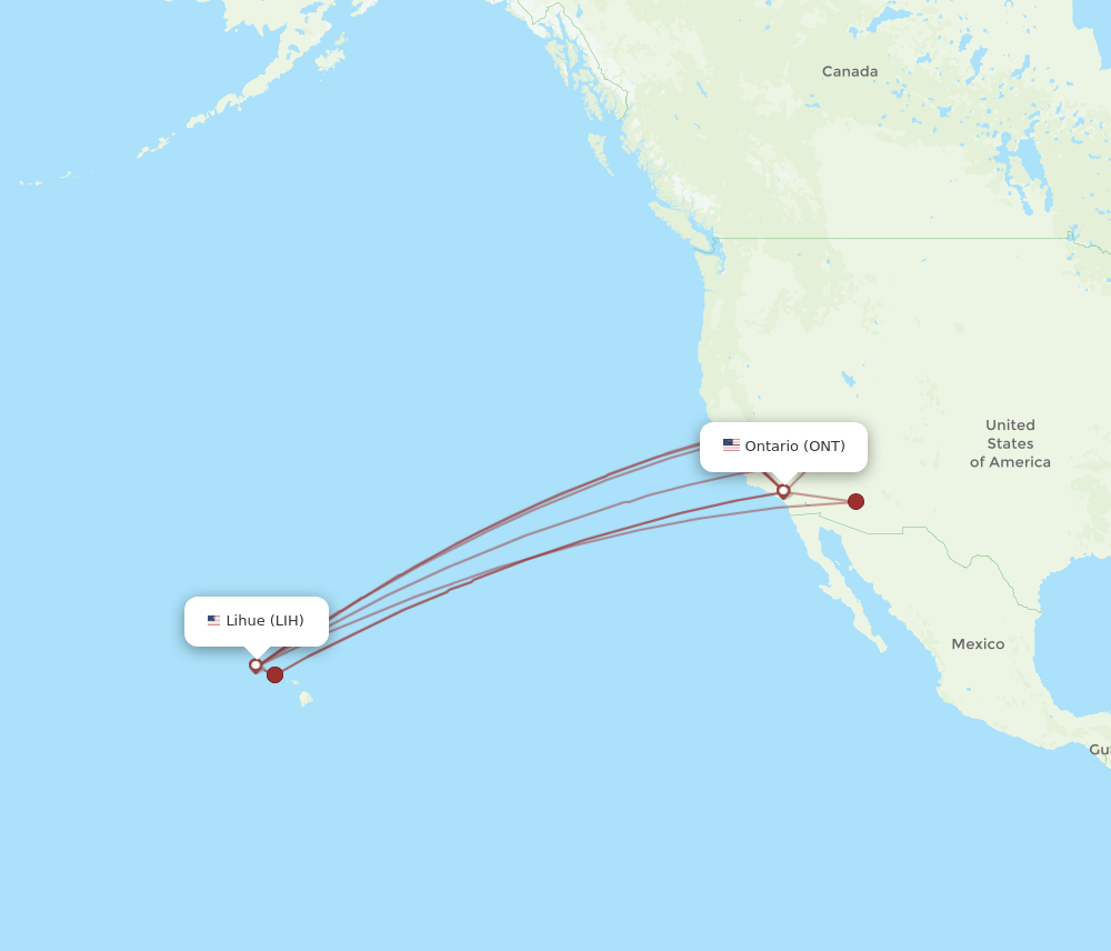 ONT-LIH flight routes