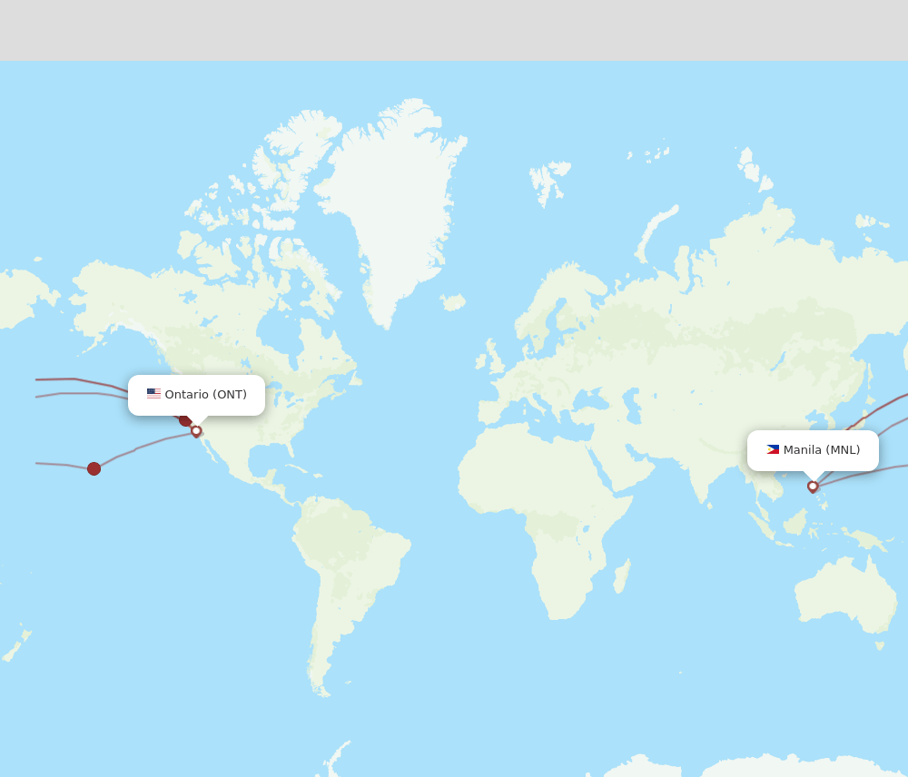 ONT-MNL flight routes