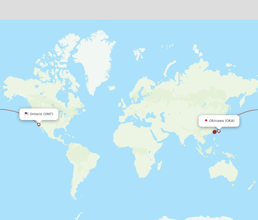 ONT to OKA flights and routes map