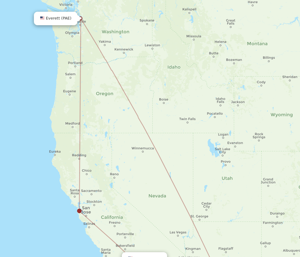 ONT-PAE flight routes
