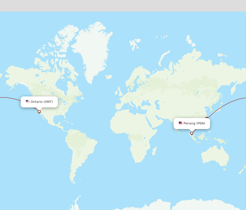 ONT to PEN flights and routes map