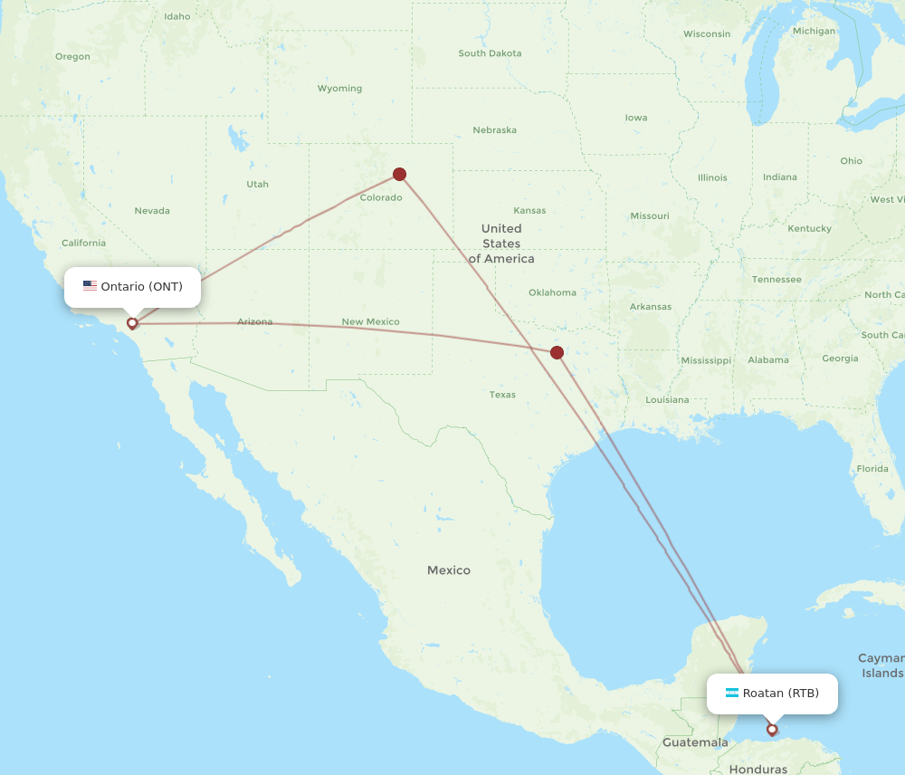 ONT-RTB flight routes